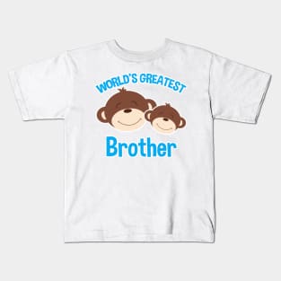 Monkeys Worlds Greatest Brother Kids T-Shirt